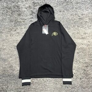 NWT Colorado Buffalos Hoodie Sweatshirt Mens Medium Black Embroidered College